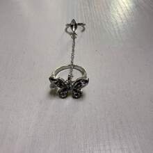 1 件时尚蝴蝶链环 - 镶嵌闪亮宝石，可调节尺寸珠宝，非常适合日常装扮和派对配饰 - 樣式1 - 查看 5