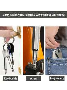 2/3 piezas Accesorios de camping universales ajustables, que incluyen llavero con asa, herramienta de reparación de bolsillo, llavero de herramienta mini creativa, llavero de llave ajustable, destornillador, llavero de herramienta portátil multifuncional, colgante de metal. Aleación de zinc, llave ajustable portátil. Adecuado para reparación de automóviles, bicicletas y motocicletas, regalos de fiesta, manualidades y estudiantes de ingeniería mecánica. - Multicolor - Ver 7