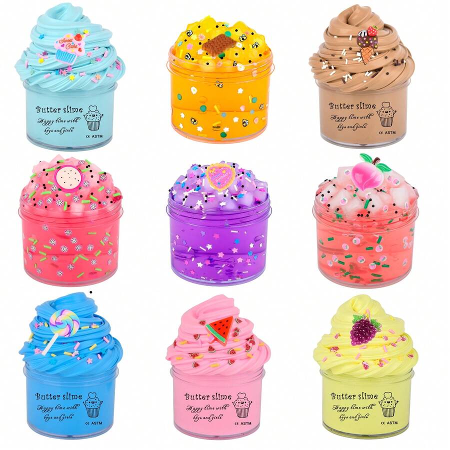 56-Pack Butter Slime Kit, Birthday Soft And Non-Sticky Bulk Slime Party Favors For Kids, Holiday Classroom Exchange Gift Mini Slime, Stress Relief Toys For Boys Girls, 4 5 6 7 8 9 10 11 12 - 彩色 - 查看 1