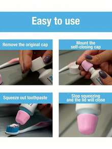 Dispensador de pasta de dientes de cierre automático - Para adultos y familias, uso en el baño, limpio y ordenado - Accesorios de baño - Fácil de usar, decoración de baño de invierno para el hogar (color aleatorio) - Multicolor - Ver 3