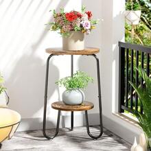 Plant Stands & TablesSoporte para plantas para interiores y exteriores: 2 niveles para plantas de interior soportes para plantas de 19.6 pulgadas de alto soportes para plantas de madera pequeños para sala de - Marrnrtico - Ver 7