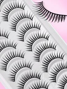MAGEFY 10/20 Pairs Natural Look False Eyelashes, Breathable, Black U-Shaped Lashes, Same Style As Korean Girl Groups, Short Natural False Lashes, 11mm Thin & Long False Lashes With Transparent Roots, Lively & Energetic Eyelashes
