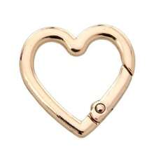 3pcs Heart-Shaped Spring Ring Metal Buckles | Spring Buckles For Bags, Clothing, And Accessories; DIY Luggage And Keychain Hardware Accessories; Sturdy, Durable, And Versatile - 金色 - 查看 6