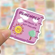 50张励志英文卡通趣味精美贴纸，自粘式，可用于桌面、手机壳、笔记本等。 - 彩色 - 查看 5