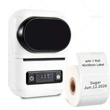 ¡Impresora de Etiquetas Bluetooth Portátil Imprescindible! Adaptado a ropa/alimentos/joyería, conexión Bluetooth fácil, compacta y portátil, imprime etiquetas claras rápidamente – artículo core para clasificación comercial y organización doméstica! - Blanco y Negro - Ver 3