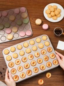 1 Stück 30/35 Mulden Knusprig Keks Schokoladenform, dünne knusprige Makronen Backblech, Backofenwerkzeug, Keksform, Kuchenform, DIY Ofenform, einfache Entnahme, einfache Reinigung, unverzichtbar für Kekse backen in der Küche - Gold - Übersicht 8
