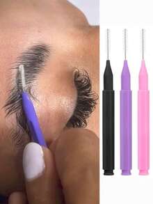 5/10件装一次性眉刷和睫毛提拉工具套装，睫毛梳理卷翘套装，化妆新手、沙龙化妆师和日常通勤必备的旅行化妆用品，居家美容和专业化妆工作室必备美容用品 - 彩色 - 查看 2