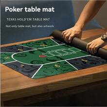 德州扑克垫、扑克鼠标垫、高级豪华便携式扑克桌布、防水扑克布 - 高温热印扑克地毯、降噪、防滑、防污、圣诞礼物 - 彩色 - 查看 1