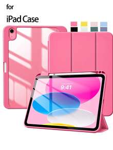 Watermelon Pink Protective Case With Pencil Slot, Tri-Fold Stand, Auto Wake/Sleep Function For IPad (A16) 11th Gen 11-Inch (2025) And IPad 10th Gen 10.9-Inch (2022)