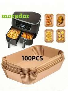 100张装 - 空气炸锅专用烘焙纸，方形（适用于2-8夸脱空气炸锅），不粘烘焙纸，适用于煎、烤、煮、煎、炸和微波加热，防油，不含托盘 - 厨房配件 - 彩色 - 查看 16