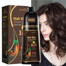 Ginseng Hair Dye Shampoo 21.13 Fl. Oz, Containing Ginger And He Shou Wu Extracts, Moisturizes And Is Gentle And Non-Irritating, Quickly Covers Gray Hair, And Provides Long-Lasting Color. Available In Black, Brown, And Chestnut Brown, Suitable For All Hair Types. - 棕色 - 查看 3
