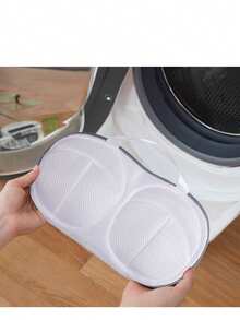 1个清新实用浅蓝色文胸洗衣袋，适用于洗衣机，高强度网布+防卡拉链，防止变形/适合A-C杯/耐用可重复使用，适用于家用洗衣机、旅行收纳、宿舍洗衣，女士精致内衣洗衣袋，便携式内衣保护袋，圣诞节假日礼物 - 彩色 - 查看 2