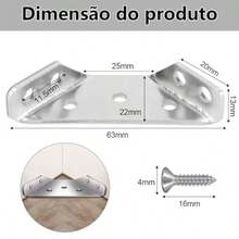 XGTSoporte De Esquina De Acero Inoxidable 30 Mensulas Para Repisa Triangular Incluye Tornillos Destornilladores - Plateado - Ver 2