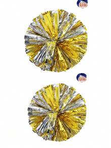 2pcs Football/Basketball Cheerleader Pom Poms, Metal Series Sports Team Activity, Dancing Performance Props, Square Dance Game Props, Dancing And Fan Cheering Props, Suitable For Outdoor Sports Team Performances