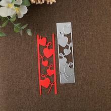 1pc Heart Shape Metal Cutting Dies For Card Making , Valentines Day Decorative Die Cuts For DIY Scrapbooking Photo Album, Wedding Heart Die Cutting Crafts Supplies - Silver - View 8