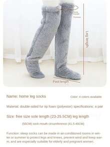 Hot Fluffy Thigh High Socks Teddy Legs Snuggle Long Paws Fuzzy Leggings Over Knee Slippers Hairy Stockings - Multicolor - View 5