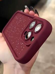 Fondo blanco liso, listo para texto o arte. Esta elegante funda es compatible con los modelos  16, 15, 14 Pro Max, 13, 12, 11, XR y XS Plus. Fabricada en silicona TPU, ofrece protección contra golpes y caídas, además de una sensación superior. Es un regalo ideal para familiares, amigos y seres queridos, y una opción perfecta para Navidad. - Burdeos - Ver 5