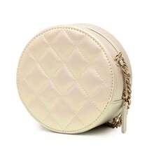 CHANEL Authenticated  PRE-OWNED Iridescent Quilted Lamb-Skin Round Clutch With Chain Bag - 白色 - 查看 2