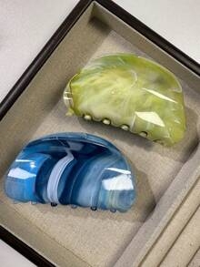 2pcs/6pcs Valentine's Day New Oval Tie Dye Hair Clips, Casual Chic Hair Accessories, Hair Claw, High-End Commuting Hairstyle Fashion Claw Clips Casual Hair Clutch Elegant Hair Jaw Clip - Multicolor - View 3