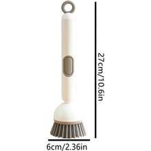 Kitchen Sink Scrub Brush - Dishwashing Brush | Rotating Dish Scrubber Tool | Pot Scrubber Refillable Long Handle Kitchen Tools for Cookware Pots Pans Cups Sink Stove Bottle Bathroom Shower - Blanco - Ver 6