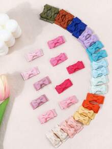 10/20/40/60个随机尺寸1.2英寸迷你发夹,刘海夹,侧夹,按扣夹,可爱发饰,适合婴儿、幼儿、生日、洗礼、摄影、圣诞装饰、新年、情人节礼物 - 彩色 - 查看 3