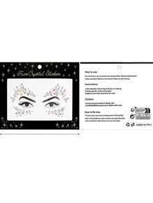 1pc Face Jewel Luminous Makeup Temporary Tattoo Sticker, Acrylic Crystal Glitter Sticker, Rainbow Teardrop Rhinestone Suitable For Valentine's Day, Halloween, Party, Rave - Multicolor - View 8