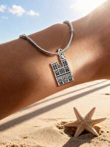 1件简约独特925纯银DIY吊坠，优雅饰品，男女皆宜，圣诞礼物 - 款式3 - 查看 3