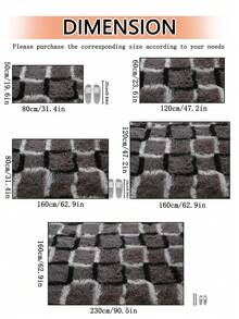 1pc Plush Area Rug, Non-Slip Carpet For Home, Living Room, Bedroom - Multicolor - View 4