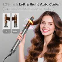 UKLISS 2 mil millones de iones negativos Juego de cepillo de aire caliente 8 en 1, alisador y rizador automático y secador de pelo, motor sin escobillas de alta potencia a 110,000 RPM, 1400W de alta potencia y calentamiento rápido, estilizador de aire de alta velocidad, cepillo para el cabello, secador de pelo, rizador para izquierda y derecha, rizado potente, secado rápido, herramienta alisadora, apta para todo tipo de cabello, gran regalo para el peinado (gris dorado)