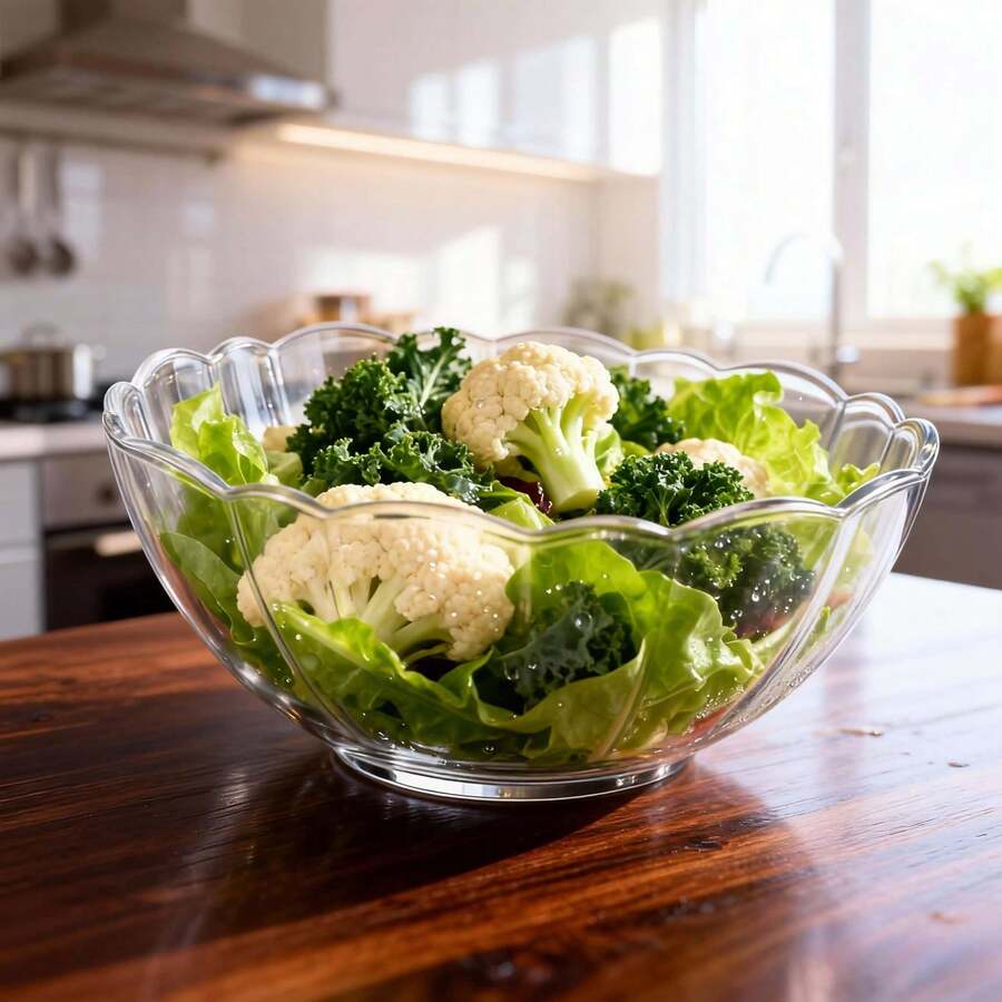 Acrylic Lotus Bowl, Transparent & Shatterproof, Commercial Use In Restaurant, Mixing Bowl For Salad, Multi-Purpose Household - Clear - View 1