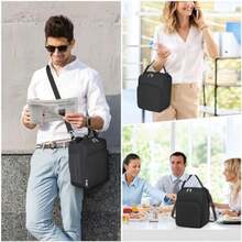 Bolsa De Almuerzo De Gran Capacidad Para Mujer Hombre,Lonchera Termica Con Correa De Hombro, Picnic,Viajes,Impermeable(Negro) - Multicolor - Ver 7