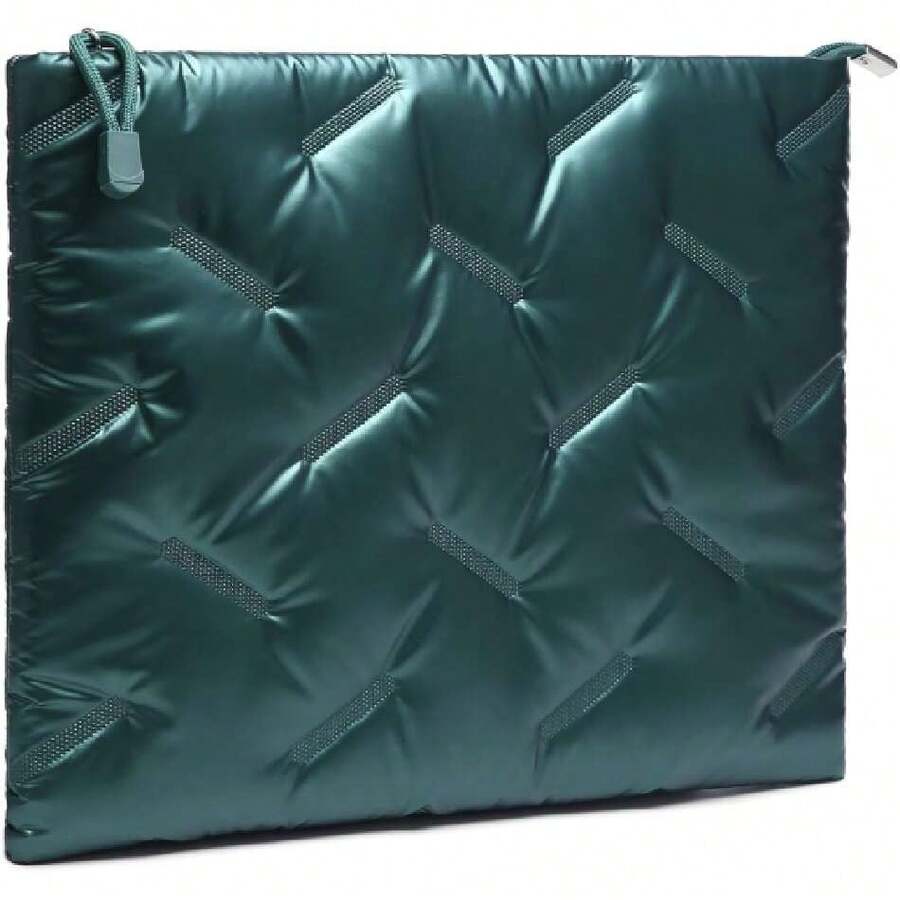 15-16 Pulgadas Puffy Funda de Portátil para Macbook Pro 16 M4/M3/M2/M1 Pro/MAX 2024-2021, 15,6 Pulgadas ASUS Chromebook, ASUS Vivobook 16, 15,6"  Latitude, HP Pavilion 15, Verde Satinado,36682453 - Neblina azul - Ver 1