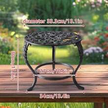 Plant Stands & TablesNotakia - Soporte para plantas para interiores y exteriores mesa de plantas de hierro fundido resistente para patio y jardín estante decorativo de metal alto soporte para macetas de hierro forjado - MarrnRetro - Ver 4