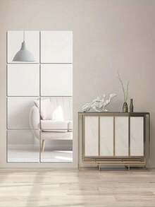 Bộ 4/8 miếng dán tường gương 3D acrylic, miếng dán tường vuông dày, gương treo tường 3D acrylic, gương phòng thay đồ, gương hành lang phòng tập thể dục, miếng dán, decal dán tường, miếng dán trang trí nhà cửa, trang trí mùa xuân, làm mới nhà cửa, miếng dán trang trí - Bạc - Xem 6