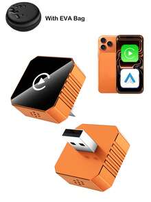 Adaptor wireless Mini Orange Cube Pro 3.0 CarPlay și Android Auto 2026 – Plug & Play, reconectare automată rapidă - Negru - Vizualizare 1