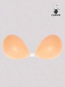 (2 Pairs/1 Pair Size C-G) Plus Size Women's Invisible Strapless Adhesive Bra, Suitable For Strapless Or Backless Dresses, Wedding Dresses, Nightgowns, Push-Up And Adhesive Silicone Nipple Covers, Suitable For All Cup Sizes, Lift - 肉色 - 查看 11