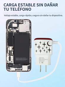 6 piezas Cargador Usb 2 Puertos Adaptador Clavija Enchufe Cubo De Carga Rápida De Usb Con Cargadores, 2 puertos USB, cable integrado de 1M con coneecion Micro para celular,Cargador de viaje para celular y quipos electrnicos, 3.1A. - 6 piezas - Ver 3