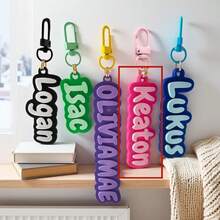 1 pieza Llavero de nombre de acrílico, accesorio DIY, adecuado para bolso, decoración de mochila, equipaje, etiqueta de nombre para cumpleaños y vacaciones, regalo para familia, amigos, regalo personalizado - Multicolor - Ver 13
