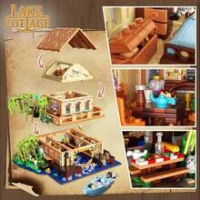 Girls Friend Overwater House Mini Building Set With Light 2190 PCS Vacation Tree House Cabin Building Block Toy With Boat Animals Birthday Gifts For Adults Teen Girls Boys Age 14+Material Safety And Rich Functionality - As Pic - View 6