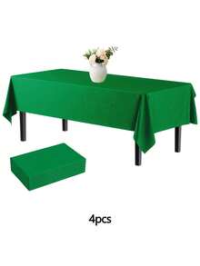 1/4 Pack Disposable Plastic Tablecloth, Sage Green, Foldable, Easy To Clean, Suitable For Weddings, Birthdays, Graduations, Christmas Parties, Summer Gifts, Beaches, Back To School, Room Decor - Multicolor - View 14