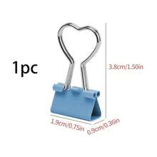 1个/10个粉色心形19毫米金属办公文件夹，折叠式设计，粉色心形回形针，办公用品文件夹，金属财务规划师文件夹夹，多功能粉色心形金属文件夹夹 - 链夹，适用于照片、标签、文件和办公/家居装饰DIY文具配件，情人节礼物，节日礼物 - 彩色 - 查看 14