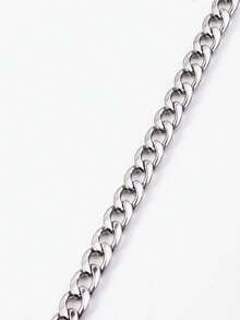 1件简约不锈钢男士项链，适合日常佩戴，可作为派对、圣诞节、新年、情人节和其他节日的珠宝礼物。 - 彩色 - 查看 8