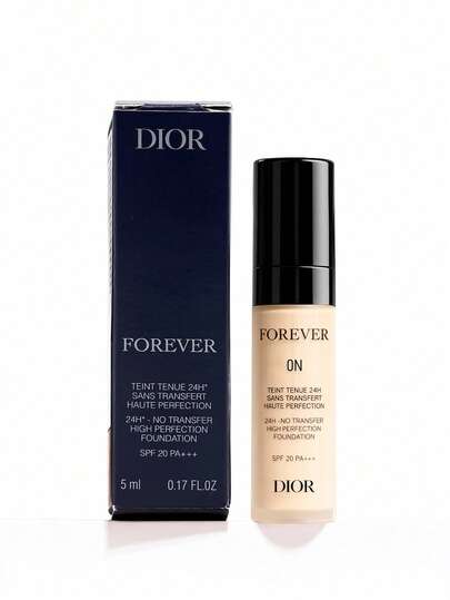 Dior מייקאפ פוראבר #ON-Lock-In מאט עמיד לאורך זמן, גודל מיני, גימור עמיד לאורך זמן, בקרת שמן מאט, גודל נסיעות 5 מ"ל/0.17 אונקיות