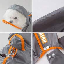 ARC ARCE 小型犬、幼犬、泰迪犬、贵宾犬适用四腿防水狗雨衣，带牵引绳孔