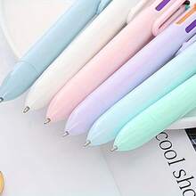 1pc 6-Color Ballpoint Pen, Plastic Retractable Pen, Highlighter Pen For Students, Back To School Supplies, Cute Stationery, Campus Colors, Writing Pen, Quality Student Stationery And School Supplies, Ideal New Year Gift, Lovely Back To School Gift - Multicolor - View 4