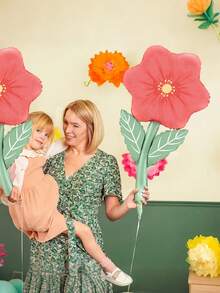 1/3pcs - Large Flower Balloons, 37-Inch Hand-Held Flower Balloons, Suitable For Birthday, Wedding, Valentine's Day, Shower, Mother's Day Party Decor, Anniversary, Proposal, Photo Shoot, Romantic Surprise Theme Decoration