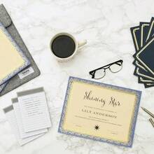 Papel de aluminio dorado para premios, certificados personalizables, certificados personalizables para oficina, escuela o estudiantes, diseo de pergamino, 80 libras, 8.5x 11 pulgadas - Azul-Dorado - Ver 4