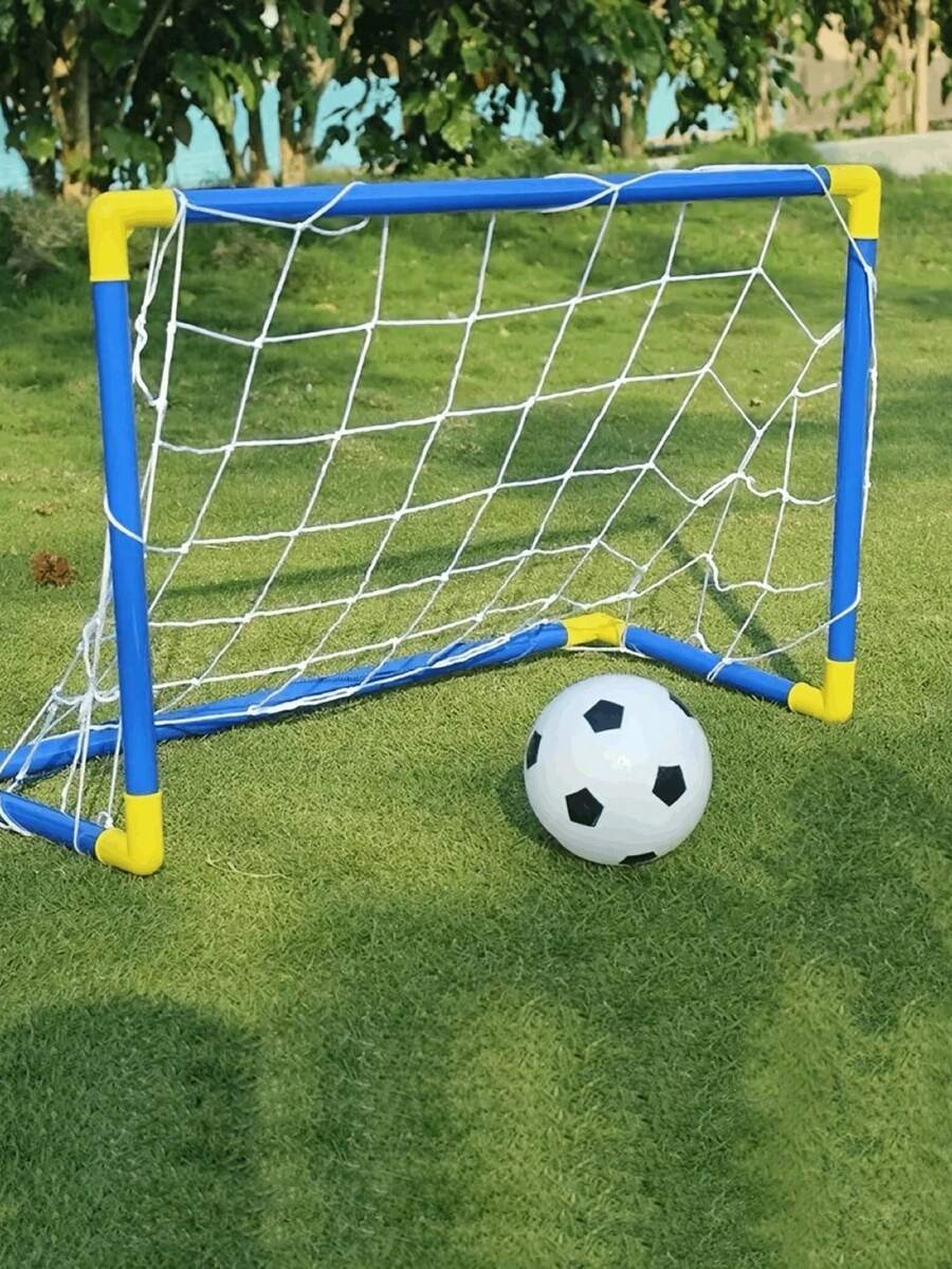 YH-DQ-3 Portería de Fútbol 2 en 1 con Balón - Set de Fútbol Portátil para Interior/Exterior, Fácil Montaje, Construcción Duradera de ABS, Perfecto para Diversión Familiar - Multicolor - Ver 1