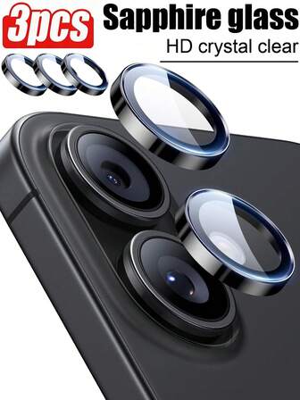 3-pack svart linsskydd i härdat glas med imitation Eagle Eye, vattentätt, reptåligt, splittras inte lätt, kompatibelt med 11/12/13/14/15/16/16 Plus/16 Pro/16 Pro Max/17/17 Pro/17 Pro Max-serien