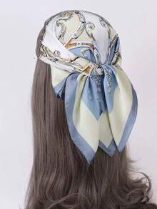 Women's Cashew Bandana Print Silk Scarf, Silky Fabric Headscarf, Neck Scarf Decoration, Suitable For Daily Wear - Multicolor - View 1